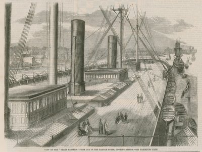 Uitzicht op de Great Eastern vanaf een van de peddelboxen, kijkend naar achteren door English School