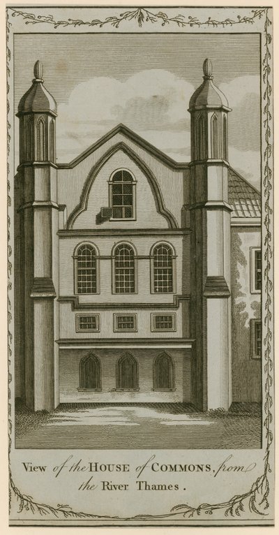 Uitzicht op het Lagerhuis vanaf de rivier de Theems door English School