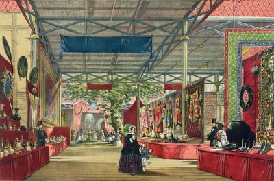 Uitzicht op de Indiase sectie van de Grote Tentoonstelling van 1851, uit Dickinsons Comprehensive Pictures door English School