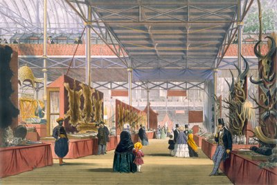 Uitzicht op de Indiase sectie van de Grote Tentoonstelling van 1851, uit Dickinsons Comprehensive Pictures door English School