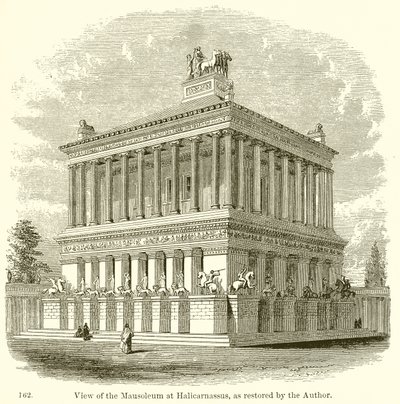 Uitzicht op het Mausoleum van Halicarnassus, zoals gerestaureerd door de auteur door English School