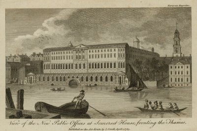 Uitzicht op de Nieuwe Openbare Kantoren bij Somerset House, aan de Theems door English School
