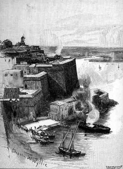 Uitzicht op de Quarantainehaven, Valetta, Malta, uit 