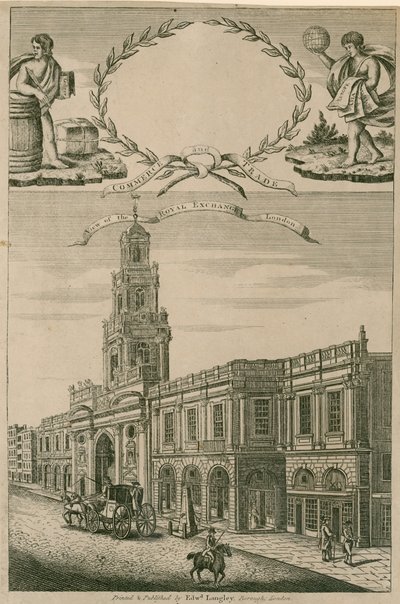 Aanblik van de Royal Exchange, Londen door English School