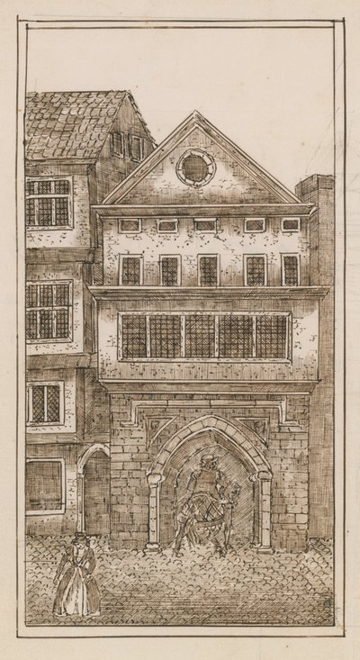 Uitzicht op de noordelijke poort van St. Pauls door English School