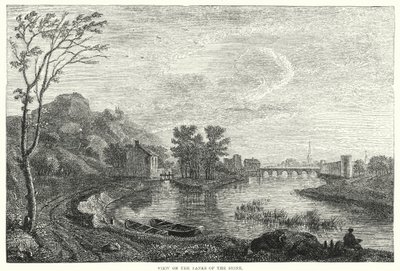 Uitzicht op de Oevers van de Seine (gravure) door English School