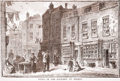 Gezichten in de Rookery, St. Giles door English School
