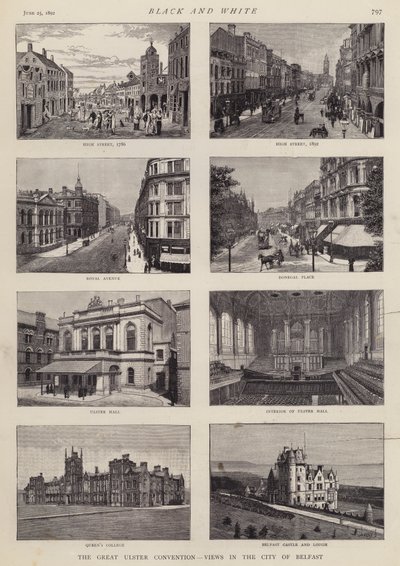 Zichten van Belfast, Ulster, Ierland door English School