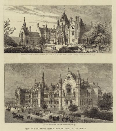 Bezoek van ZKH prins Leopold, hertog van Albany, aan Nottingham door English School