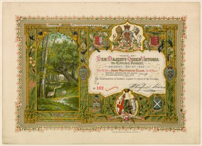 Bezoek van Koningin Victoria aan Epping Forest, 1882 door English School