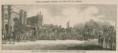 Bezoek van Koningin Victoria aan de City of London, vertrek uit Buckingham Palace door English School