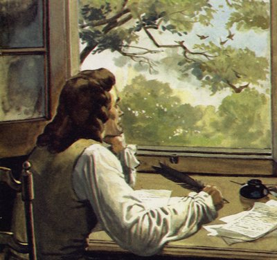 Voltaire werd door zijn vader verbannen naar het platteland waar hij zijn tijd doorbracht met lezen en schrijven door English School