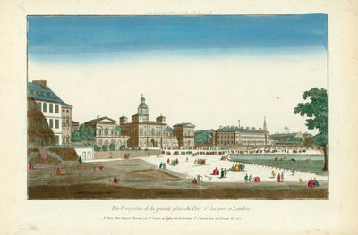 Vue perspective de la grande place du Parc St Jacques at Londres door English School