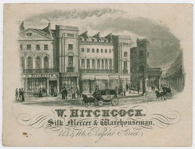 W Hitchcock, handelskaart door English School