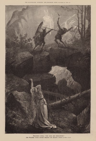 Wagners opera "Der Ring Des Nibelungen" (gravure) door English School