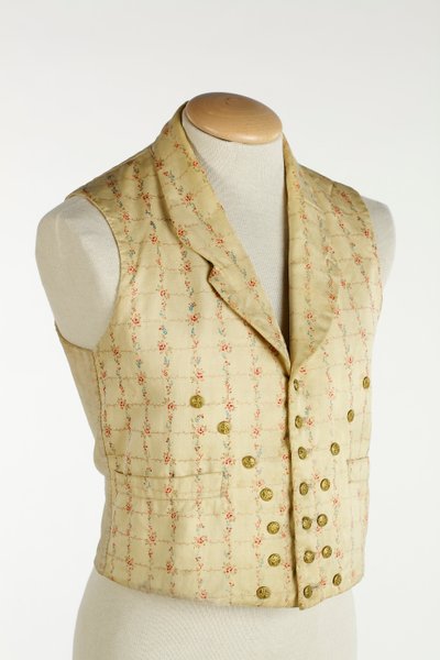 Vest met bloemenpatroon, 1855 door English School