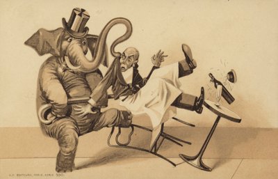 Ober bedient een olifant door English School
