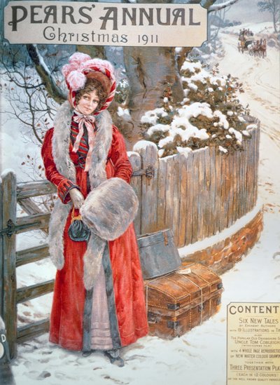 Wachten op de Koets, uit de Pears Annual, Kerstmis 1911 door English School
