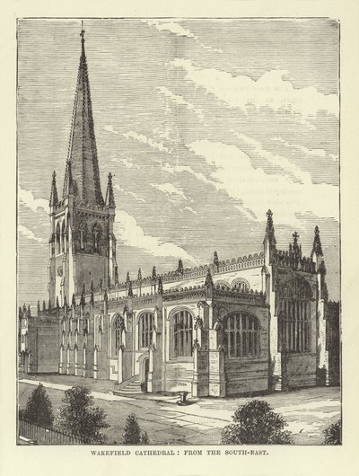 Wakefield-kathedraal, vanuit het zuidoosten door English School