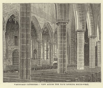 Wakefield-kathedraal, uitzicht over het schip kijkend naar het zuidwesten door English School