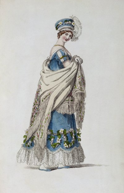 Wandeljurk, modeplaat uit Ackermanns Repository of Arts door English School