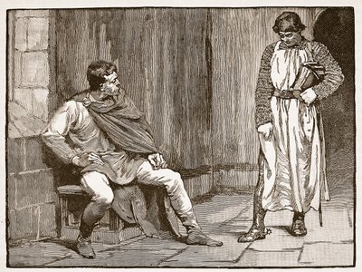 Bekentenis van Waltheof, illustratie uit Cassells Illustrated History of England door English School