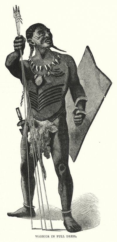 Krijger in Vol Ornaat (gravure) door English School