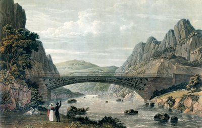 Waterloo Bridge over de rivier Conwy, Wales door English School