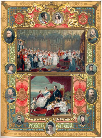 Huwelijk van Koningin Victoria van Engeland en Prins Albert in 1840 door English School