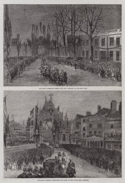 Huwelijk van de Prins van Wales en Alexandra van Denemarken (gravure) door English School