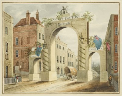 Wellington Triomfboog, bovenaan Park Street, Bristol door English School