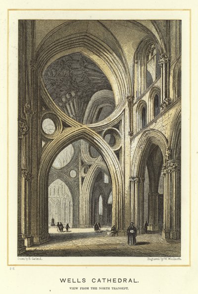Kathedraal van Wells, aanzicht vanuit het noordelijke transept door English School