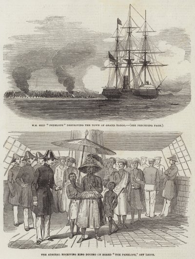Westkust van Afrika (gravure) door English School