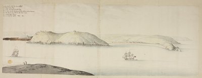 Westelijke ingang van Cork Harbour, van de Kidds, of Cow and Calf, naar Cross Beg Island; Westelijke ingang van Cork Harbour, met Halbowlin Island, Spike Island en Cross Haven door English School