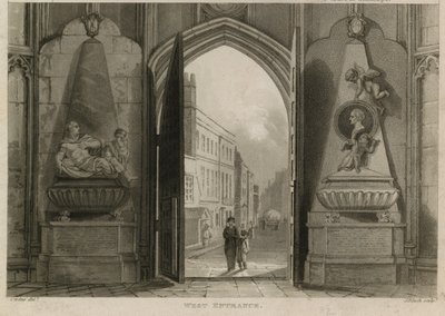Westelijke ingang, Westminster Abbey, Londen door English School