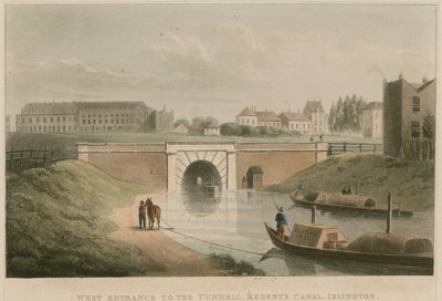 Westelijke ingang van de tunnel, Regents Canal, Islington, Londen door English School