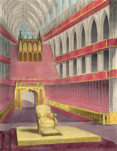 Westminster Abbey, ingericht voor de kroning van Koningin Victoria door English School