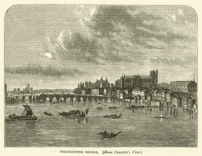 Westminster Bridge, naar Canaletti