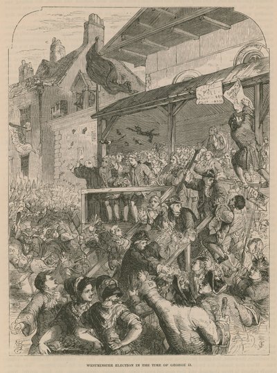 Westminster Verkiezing in de tijd van George II door English School