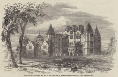 Westwood, nabij Droitwich, de residentie van de Eerwaarde Sir John Somerset Pakington, MP door English School