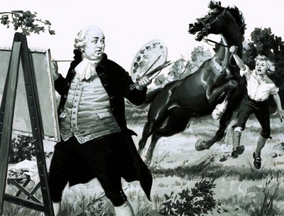 Toen het paard zijn portret zag, steigerde het van schrik door English School