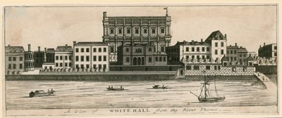 Whitehall vanaf de rivier de Theems door English School