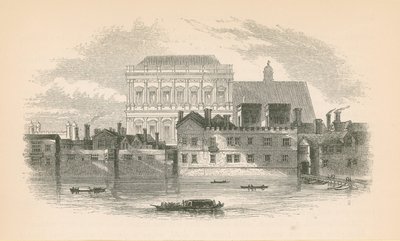 Whitehall vanaf de rivier de Theems door English School