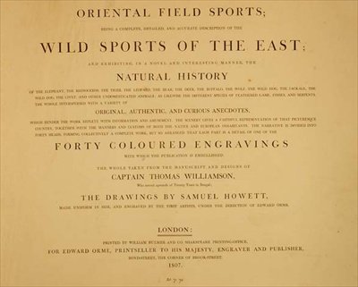 Wilde Sporten van het Oosten: frontispice uit "Oriëntaalse Veldsporten, een Verzameling Tekeningen", uitgegeven door Edward Orme door English School