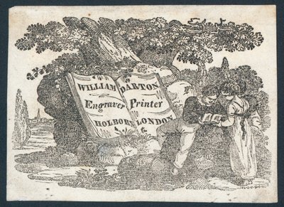 William Darton, graveur en drukker, handelskaart door English School