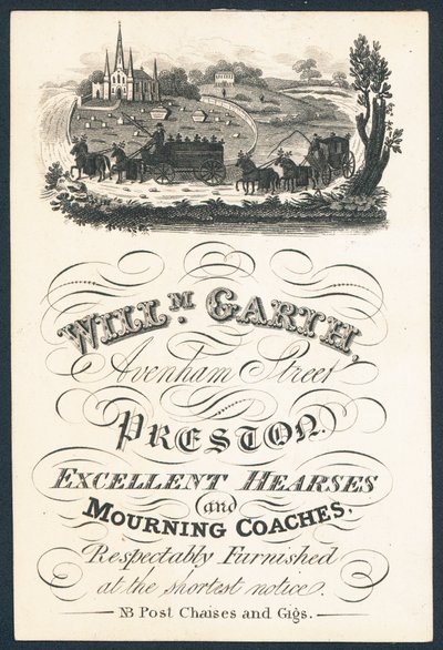 William Garth, leverancier van uitstekende lijkwagens en rouwkoetsen door English School