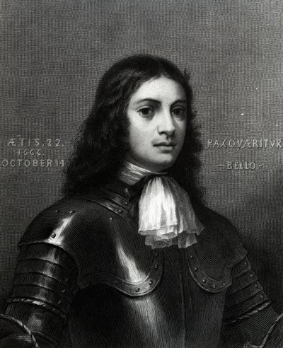 William Penn op tweeëntwintigjarige leeftijd, prent gemaakt door S. A. Schoff, 1862 door English School