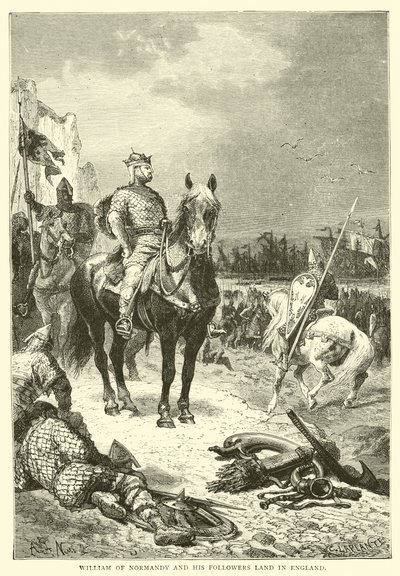 Willem van Normandië en zijn volgelingen landen in Engeland door English School