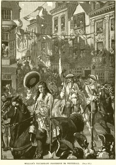 Willems Triomfantelijke Processie naar Whitehall door English School