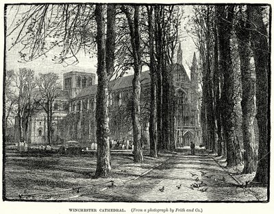Kathedraal van Winchester (gravure) door English School
